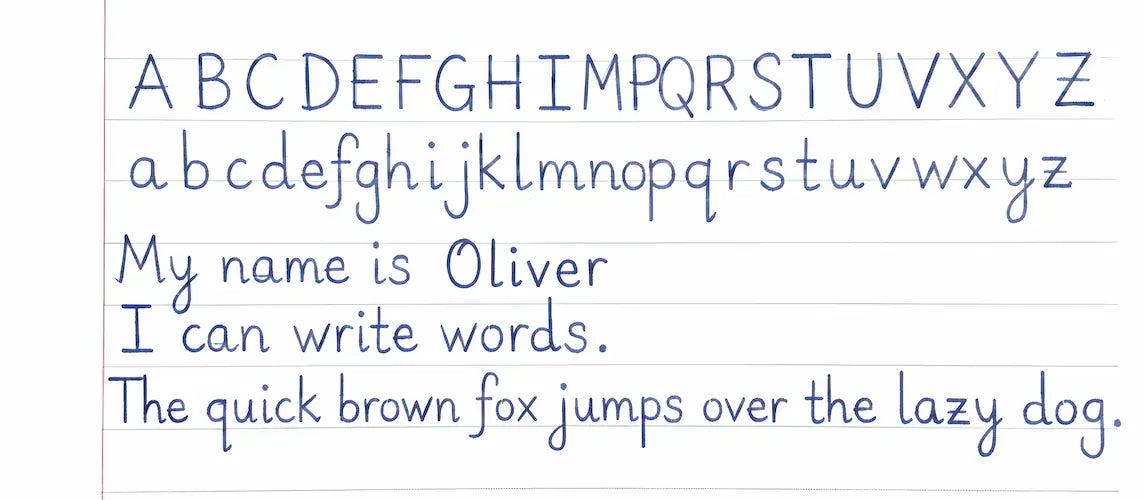 Neat child handwriting after TinkerMindz handwriting improvement system