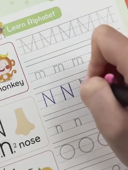 video showing different copybooks pages used , handwriting copybooks, fine Motor skills